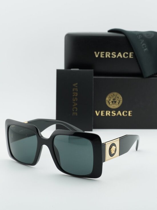 Versace VE4405 GB1/87 Square Sunglasses – Black / Dark Grey